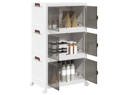 Vidaxl Caixa Arrumação Empilhável Rodas 3camadas 75l 64x39,5x110,5cm