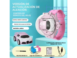 (carro Esportivo Rosa) Relógio Infantil Em Formato De Carro Com Controle Remoto, Recarregável, Feito De Metal, Com Luzes, Mini.