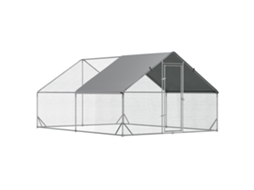 Galinheiro de Exterior Grande 3x4x2m Galvanizado com Teto de Pe TOPBRICO