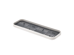 2026 organizador de Fregadero de Cocina Linjou, Bandeja Doble para Jabón, Gris, 1 Pack