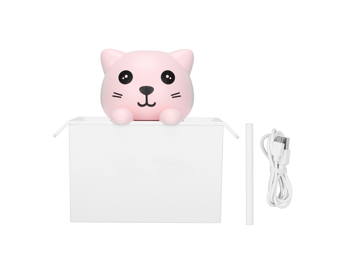 Umidificador De Ar (modo De Neblina Ajustável Silencioso Com Led Colorido) Neblina Fria Usb Portátil 330ml Forma De Gato Mini
