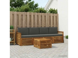 Vidaxl Conjunto De Sofás Para Exterior 5 Unid. Natural E Antracite