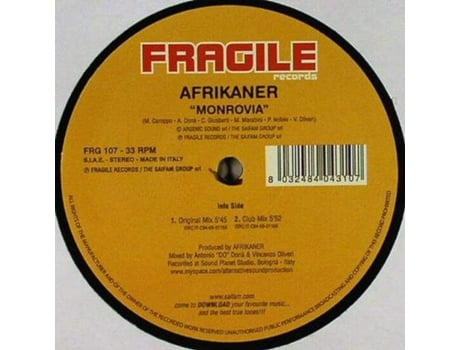 Vinil Monrovia / Scream And Shout Fragile Records