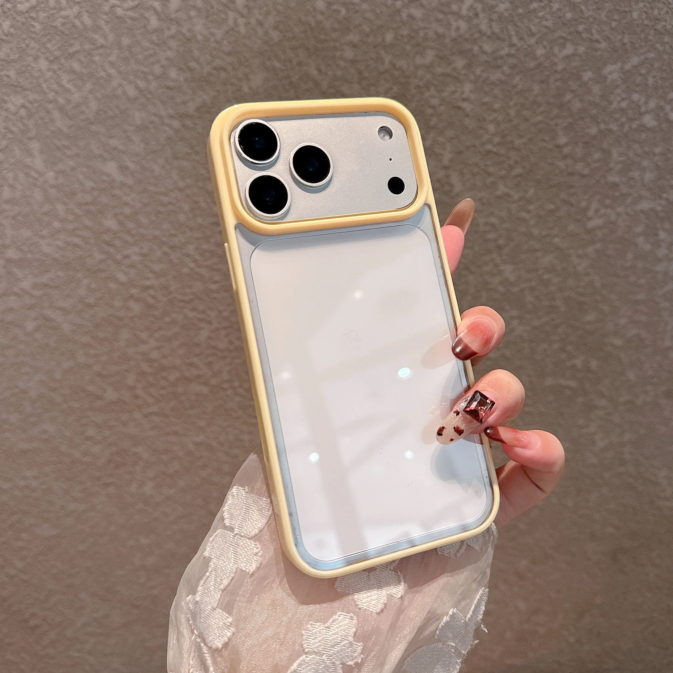Capa Para Celular Com Moldura (iphone 16 Pro), Capa Protetora Transparente À Prova De Choque.