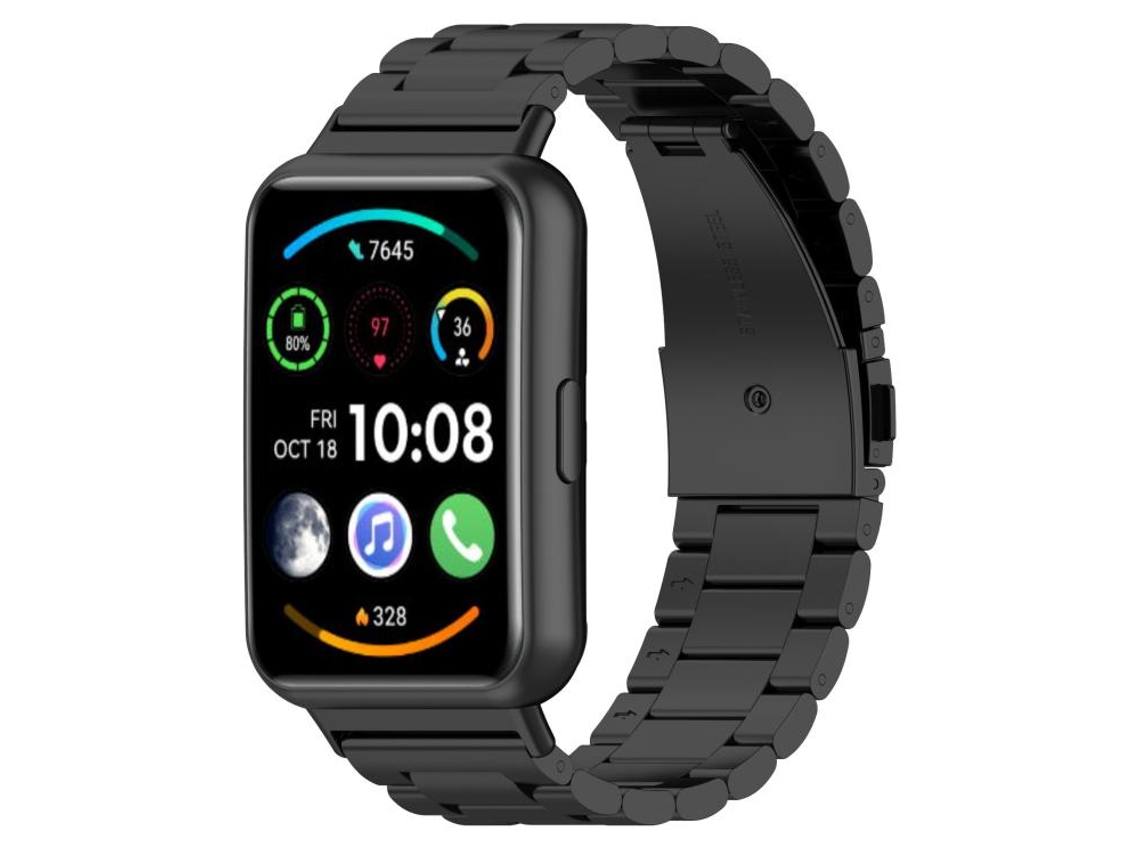 Bracelete para Huawei Watch Fit 2 Liga de Titânio Fivela Plana Três Esferas Preta XIAOMOYU