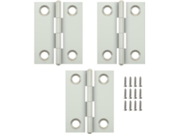 Dobradiças De Aço Inoxidável, Pacote Com 3 Unidades, Para Armários, Portas De Batente E Ferragens Para Janelas, Com