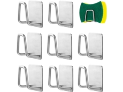 Soporte De Esponja Autoadehesivo, 8 Piezas De Acero Inoxidable Para Cocina Y Lavabo, Resistente À Água Y Antirrobo