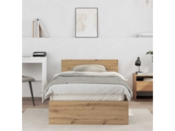 Vidaxl Estrutura De Cama Com Cabeceira Com Cabeceira Carvalho Arttisan