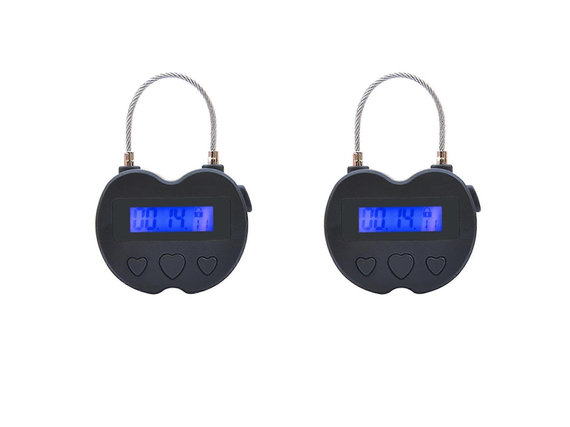 Candado Temporizador Inteligente Lcd Recargable Usb com Tela de Tempo para Viagens e Segurança Portátil Negro