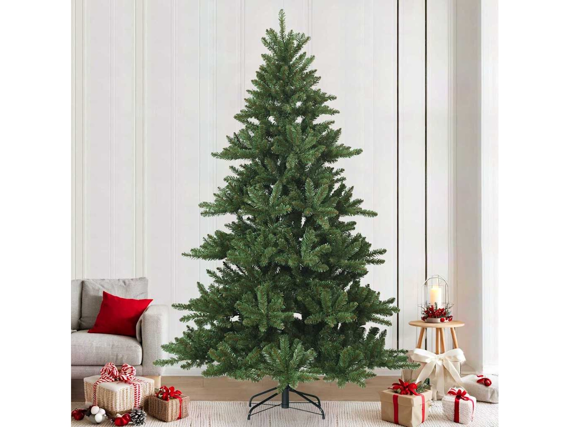 Vidaxl Árvore De Natal Articulada Artificial Verde 240 Cm Pvc, Aço