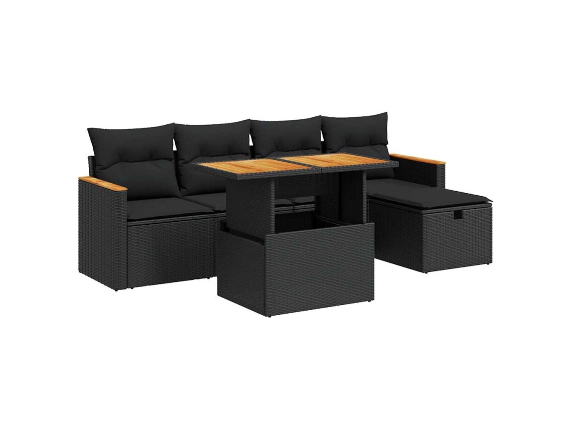 Garden Sofa Set, Garden Sofa Sets Vidaxl Preto Rattan / Vime (n/a)
