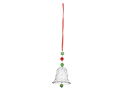 Sino de vento geométrico de vidro com superfícies polidas, decoração suspensa para presente de Natal, transparente
