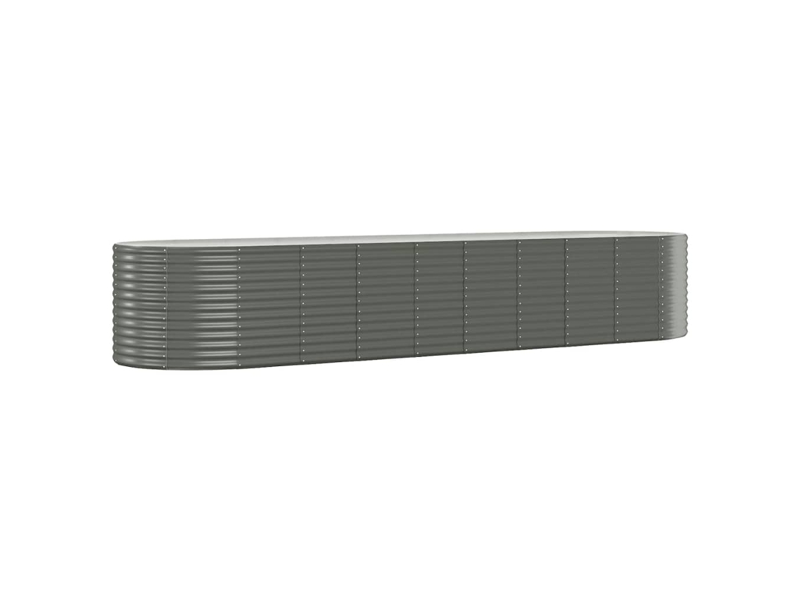 Vaso de jardim VIDAXL Cinzeto Aço (396x100x68 cm)