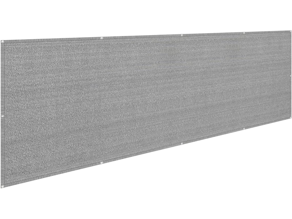Tela De Privacidade, Guojun, 60 X 350 Cm, Hdpe, Cinza, Para Varanda, Cordas E Abraçadeiras