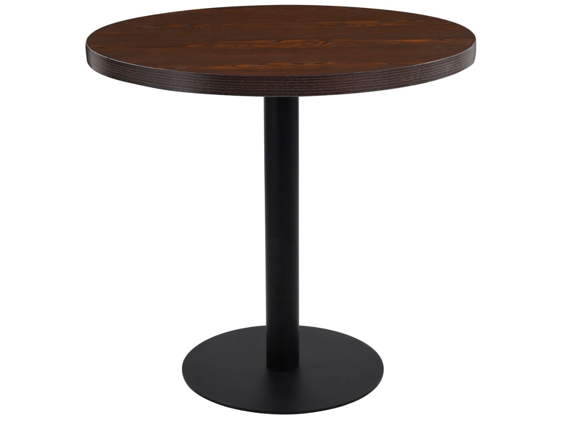 Vidaxl Mesa Bistrô 80 Cm Mdf Castanho-escuro