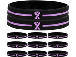 Ganazono Conjunto De 30-pulseiras Flexíveis Silicone Para Conscientização Sobre O Câncer Mama Com Mensagens