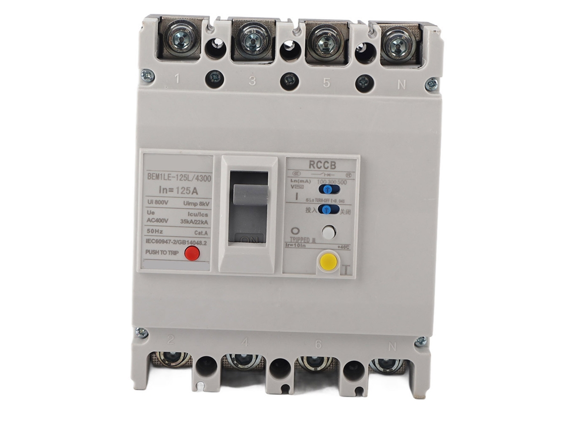 Disjuntor de Corrente Residual Rccb 3p+n Chave de Ar 800v (125a)