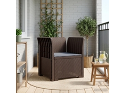 Vidaxl Poltrona 1 Lugar Com Almofada Look Rattan Pp Castanho