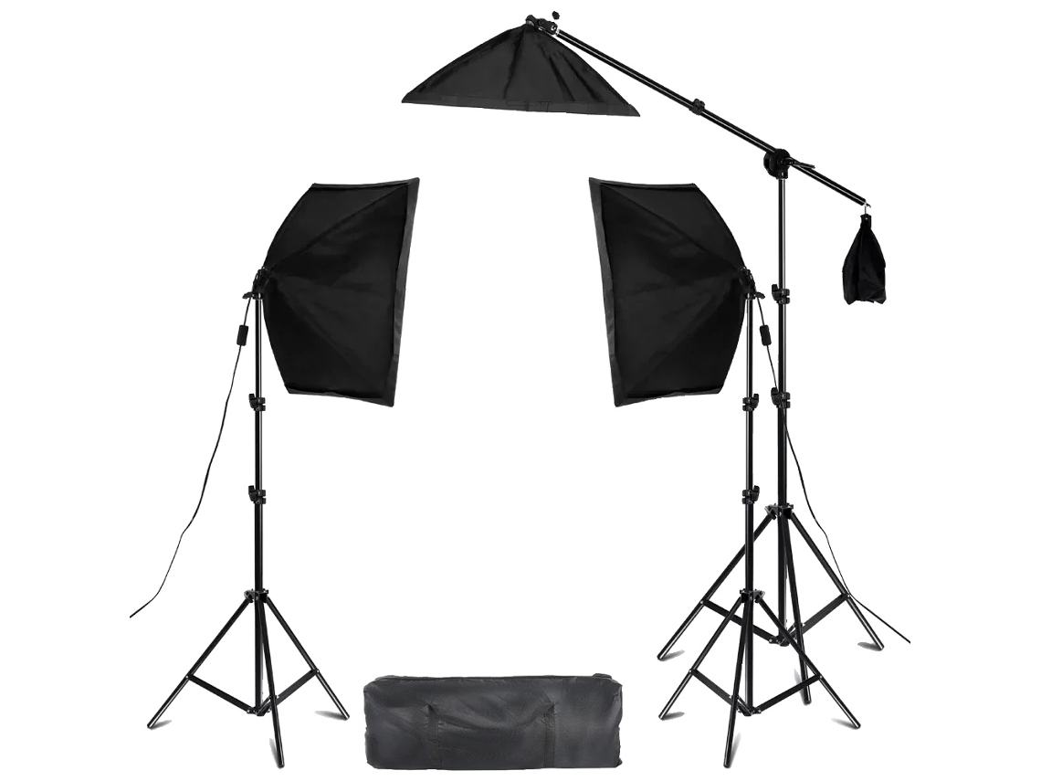 Kit De Softbox Para Fotografia, Suporte De Luz Ajustável, Soquete De Lâmpada E27,9pcs No Bulb