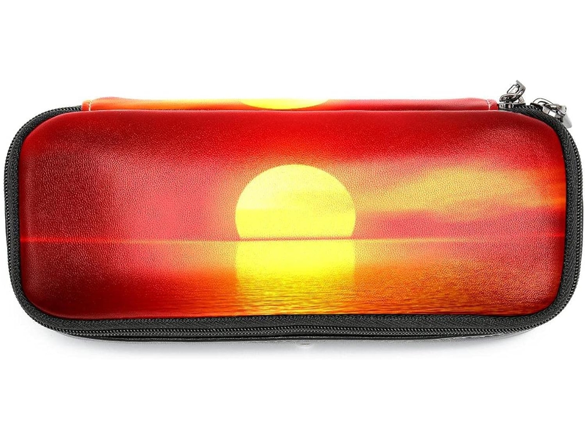 Porta-lápis com design de bola dourada, inspirado no sol de verão sobre o oceano, grande capacidade, para marcadores.