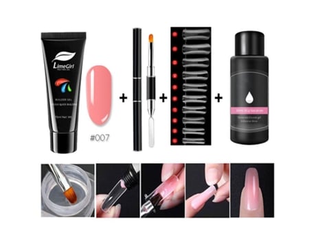 15ml/4pcs Poly Gel Set Gel De Construção Rápida Para Extensões De Unhas Poly Gel Kit Nail Art Para Extensões De Unhas Solução Deslizante Limegirl