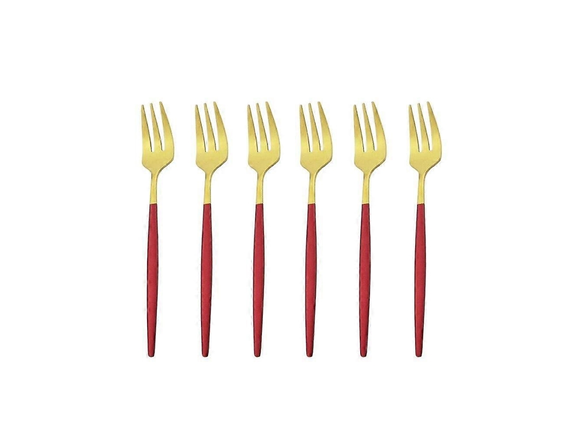 6 Peças Conjunto De Pinça Para Deserto Aço Inoxidável Colorido 13,5 Cm