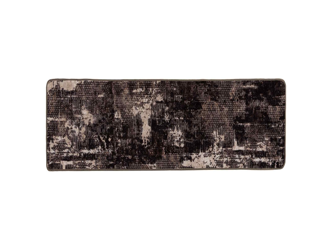 Conjunto 1 Tapete Runner Vidaxl Preto Poliéster (80 X 200 Cm)