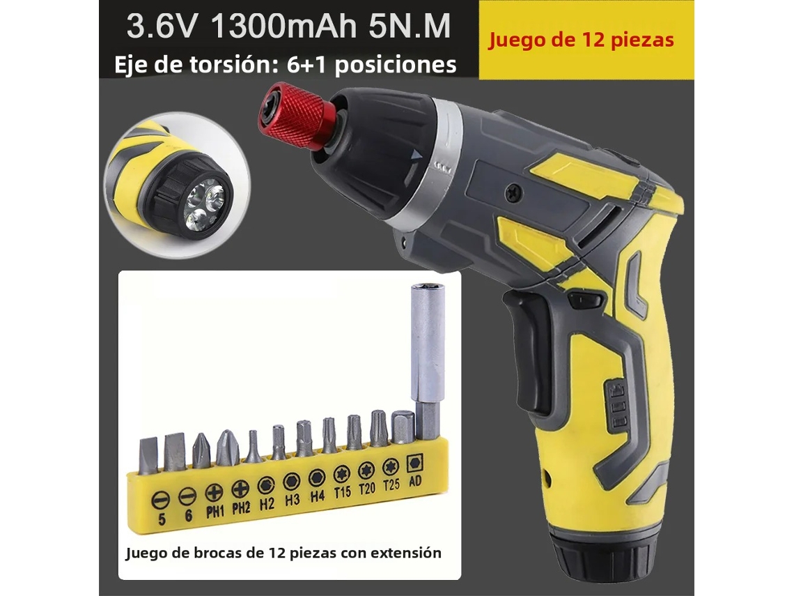 Conjunto de 12 Peças Conjunto de Parafusadeira Elétrica Recarregável Sem Fio de 4,2 V MDUG (d12 Peças)