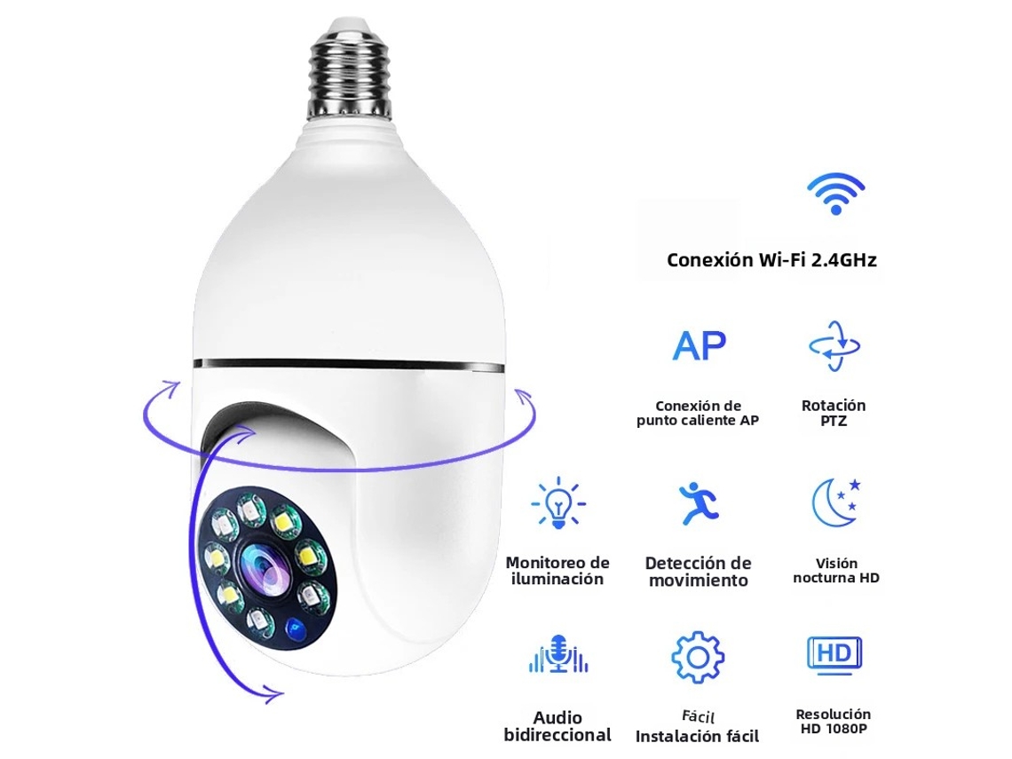 Câmera de Segurança Interna Sem Fio, com Visão Noturna Colorida 1080p, Zoom Digital e Função de Rastreamento de Pessoas. MDUG