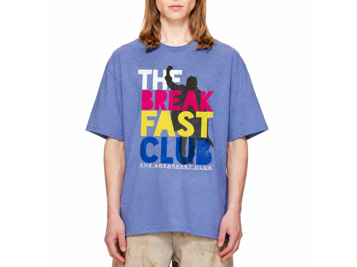 Rockinstone Breakfast Club Movie Color Heather Light Blue Adult T-shirt Size:l