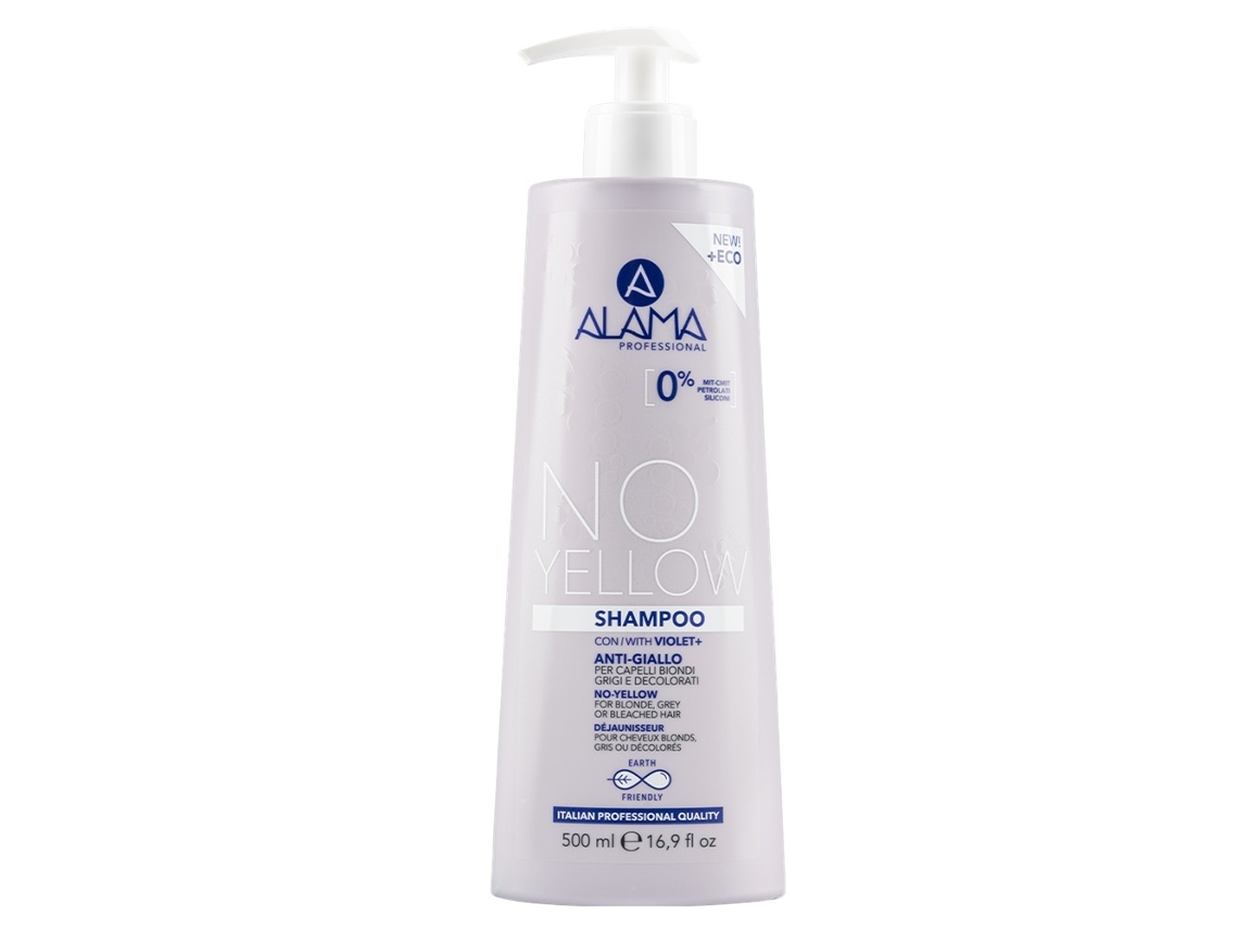 Shampoo Antiamarelo para Cabelos Loiros e Grisalhos, 500 ml Alama