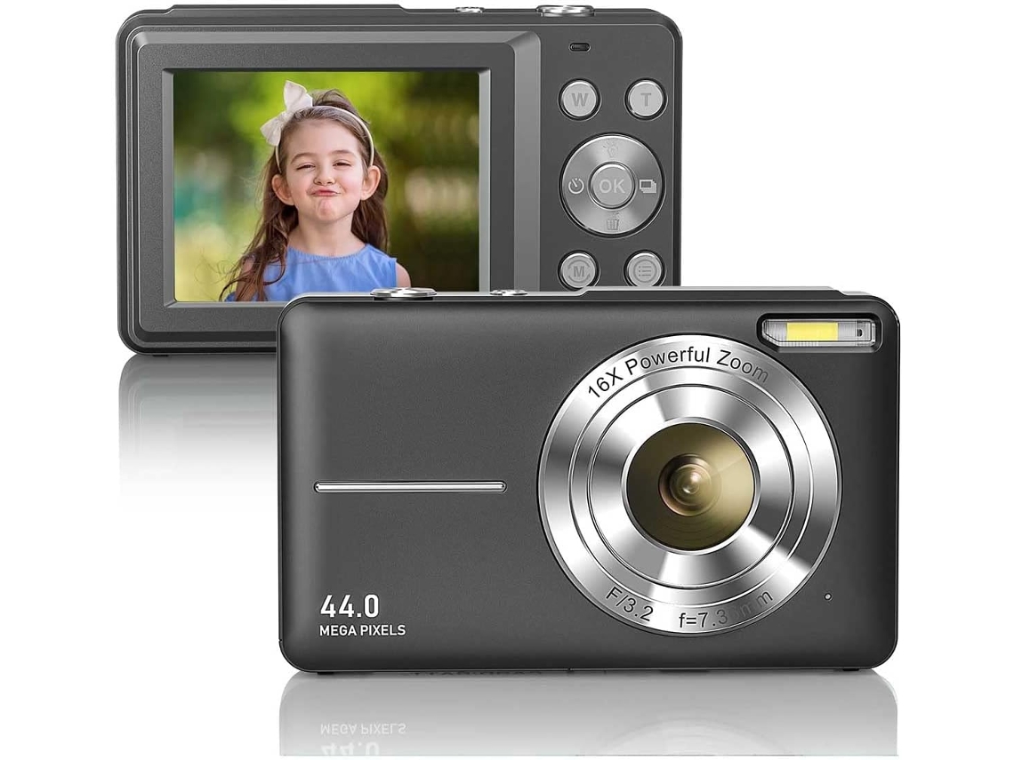 Câmera Digital Compacta de 44mp Full Hd 1080p com Tela Lcd de 2,4 Polegadas e Zoom de 16x. SFUSHOS