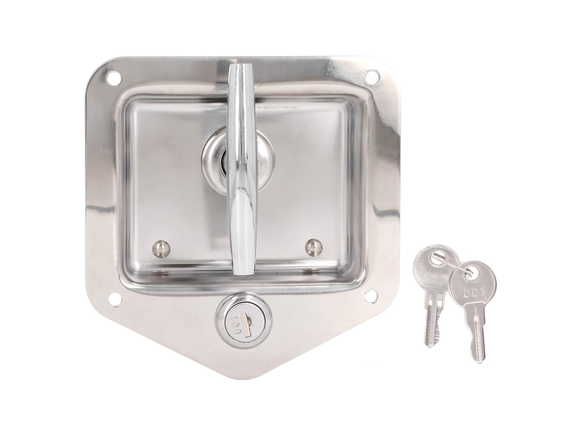 Fechadura Para Caixa De Ferramentas Com Alça Em T (aço Inox, 2 Chaves)