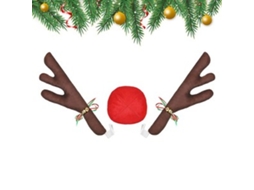 Decoração De Natal Para Carro, Chifres De Rena, Veado, Nariz, Decoração De Natal Zeuxo