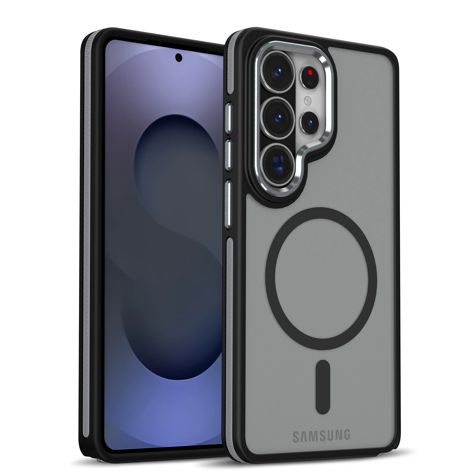 (galaxy S23, Preto) Capa Magnética Fosca Para Celular Samsung, Resistente A Choques E Quedas, Com Parte Traseira Rígida.