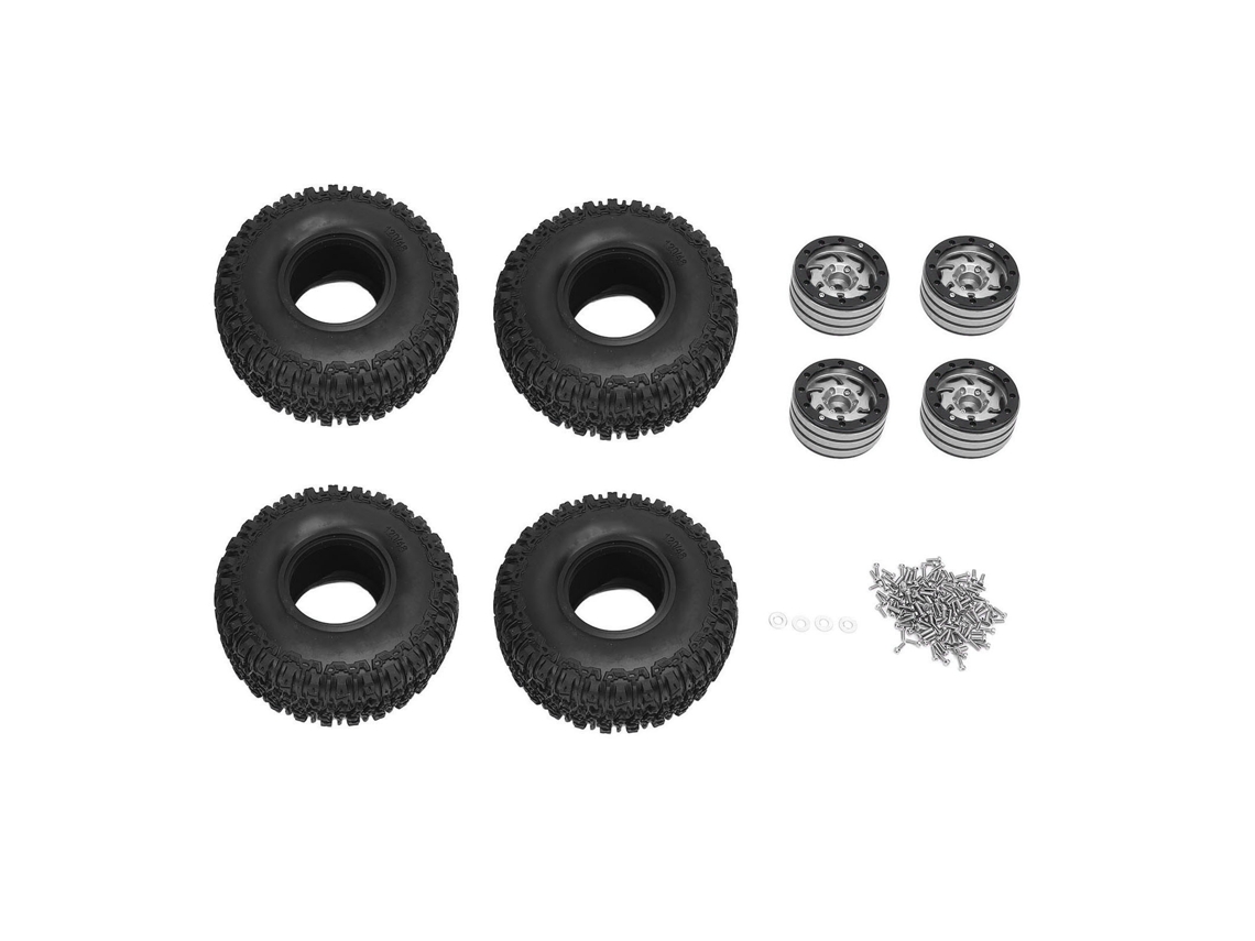 4pcs Conjunto De Pneus Para Rodas De Crawler Rc Estiloso Em Plástico E Alumínio
