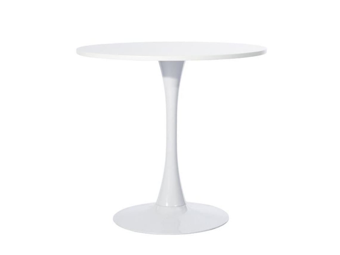 Mesa De Jantar Redonda Moderna, Mesas De Chá Para Sala De Estar Cozinha Jardim 808073 Cm Meubles Cosy (branco)