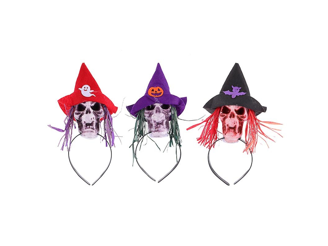 3 Unidades de Faixa de Cabeça de Caveira para Decorações de Halloween ALLINLESS