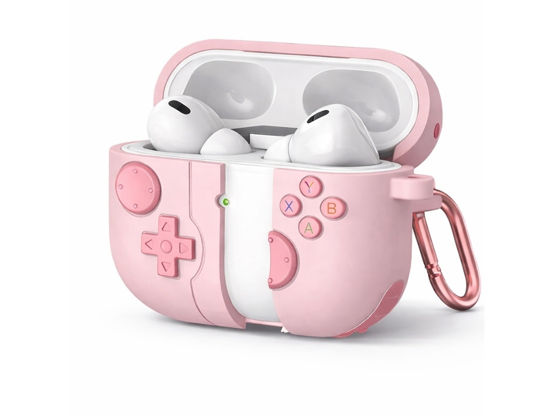 Capa Zruxe Para Galaxy Buds 3 / 3 Pro Silicon Premium Design Gaming 3d Rosa (anti-riscos, Anti-impacto, Com Mosquetão)