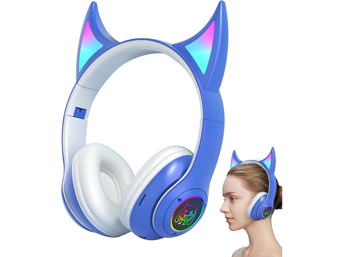 Fones De Ouvido Supra Auriculares Com Design Reprodutor E Luzes Coloridas Que Piscam