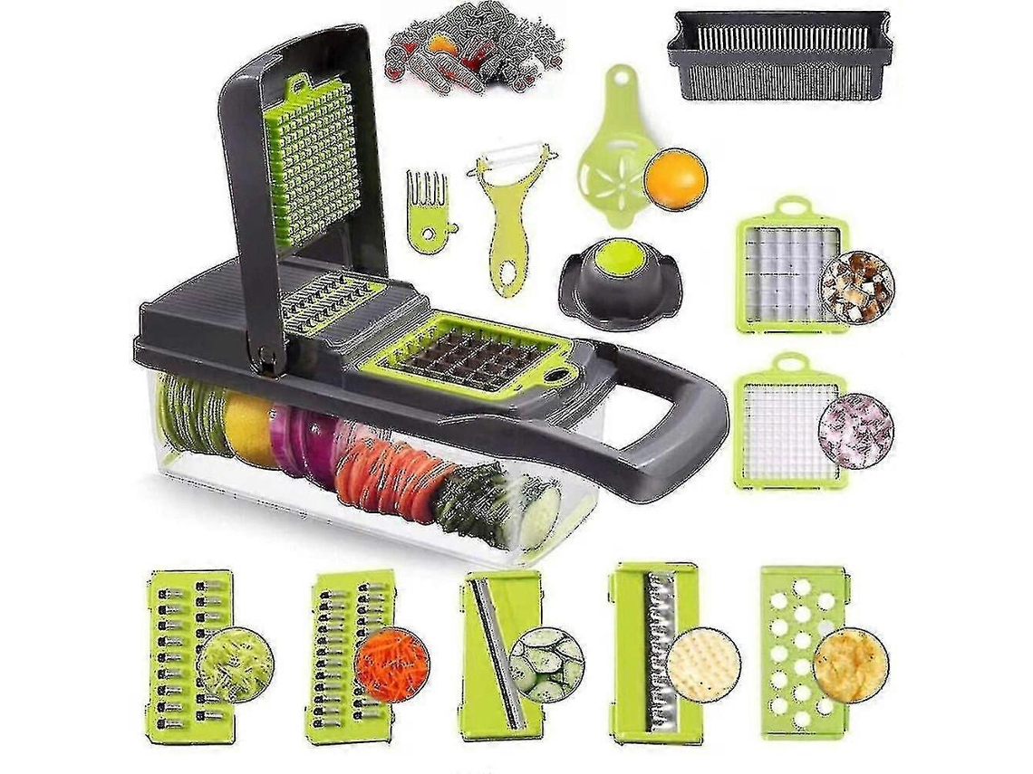 15 Em 1 Picador De Salada Vegetal Fruta Mandolina Fatiador De Alimentos Cortador Descascador Z Everley891