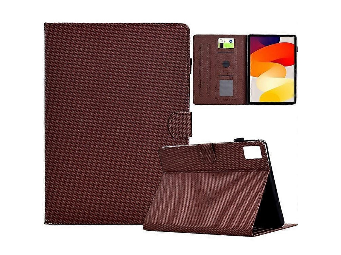 Capa Compatível Com Xiaomi Redmi Pad Se, Textura De Fibra De Carbono, Revestimento Em Couro Pu E Suporte.