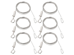 Jkapcyjfhf Kit Com 6 Peças De Fio Ajustável Alta Resistência Pendurar Quadros, 2m X 1, 5mm, Com Laço E Gancho