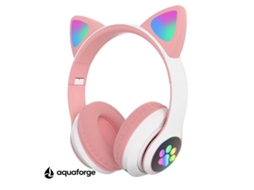 Fones De Ouvido Bluetooth 5.0 Sem Fio Led Design Com Orelhas De Gato