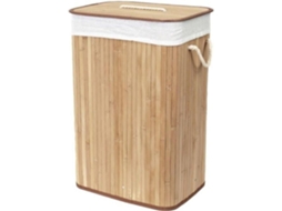 Baú De Roupa Suja De Bambu Natural Compactor