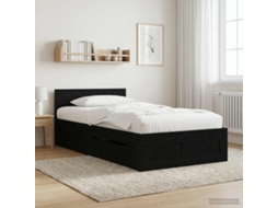 Vidaxl Estrutura Da Cama 2 Unid. Carvalho Preto Derivados De Madeira