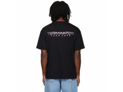 Rockinstone Terminator Dark Fate Dark Fate Chrome Logo Black Adult T-shirt Size:m