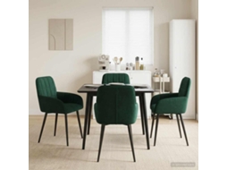 Vidaxl Cadeiras De Jantar 4 Unid. Veludo Verde-escuro 57 X 50 X 85 Cm