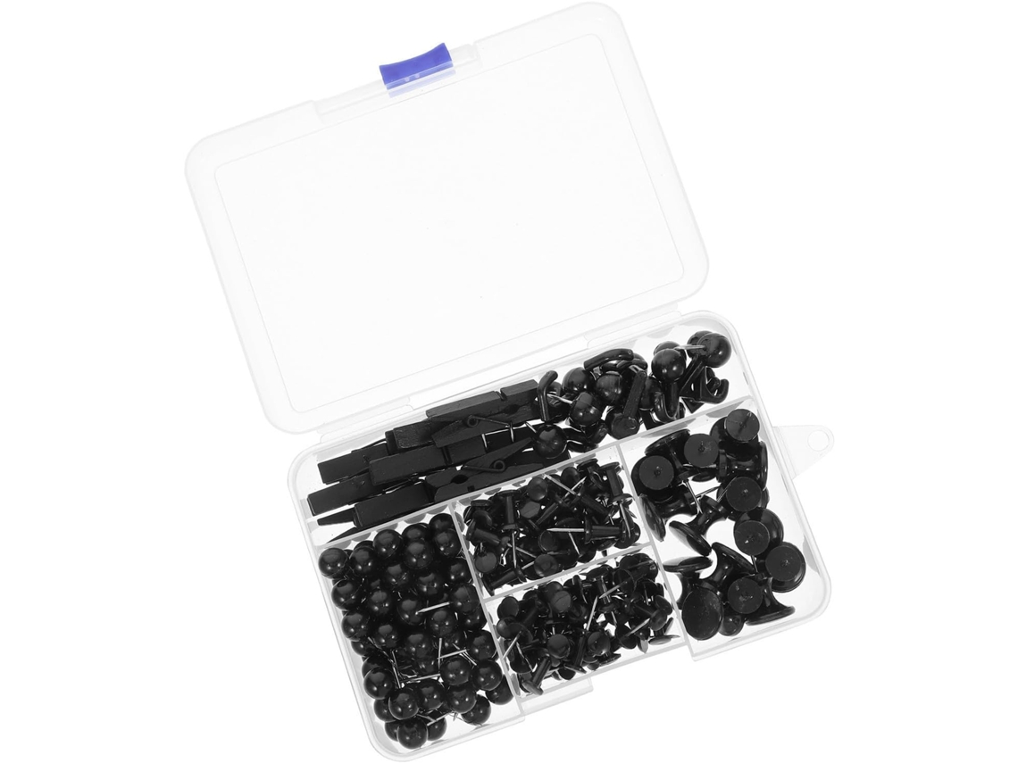 Conjunto De 200 Tachinhas Pretas Resistentes Para Quadros E Calendários, Com Caixa Prática Em Abs E Aço Inoxidável Para