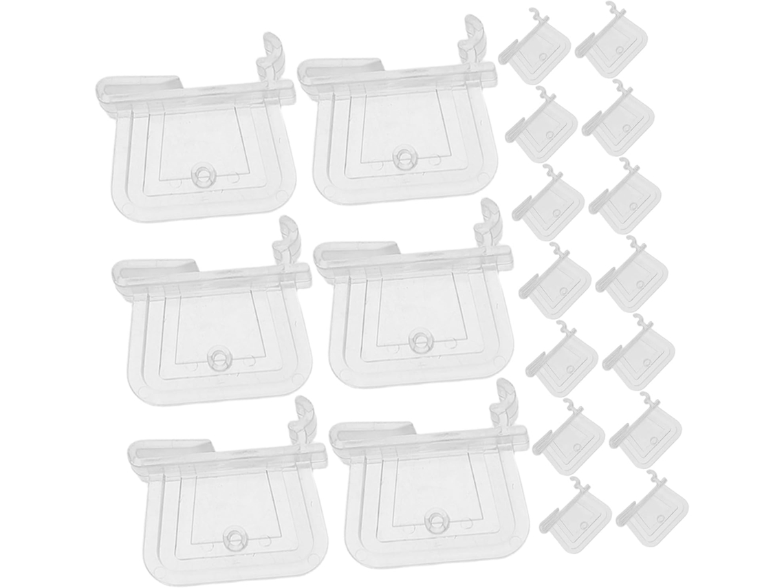 Amosfun 100 unidades de clipes plásticos para fixação de etiquetas em portas e armários. Fixação segura.